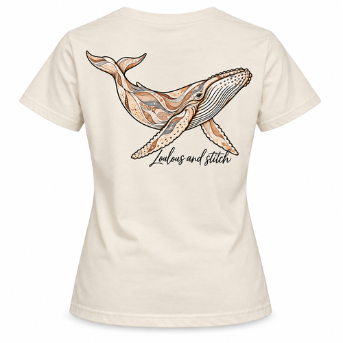 Ladies - Coastal Humpback Whale Tee – Natural | Loulous and Stitch