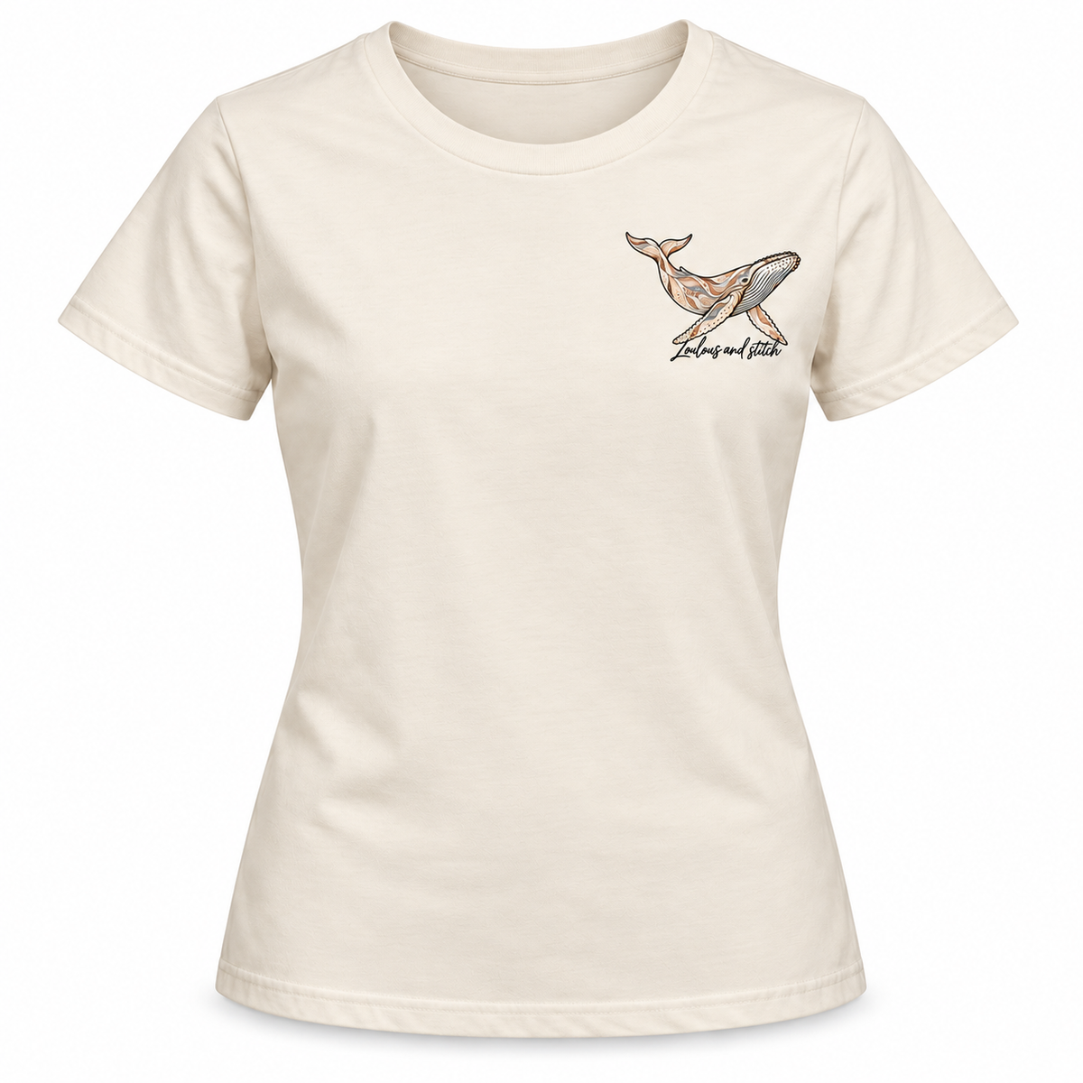 Ladies - Coastal Humpback Whale Tee – Natural | Loulous and Stitch