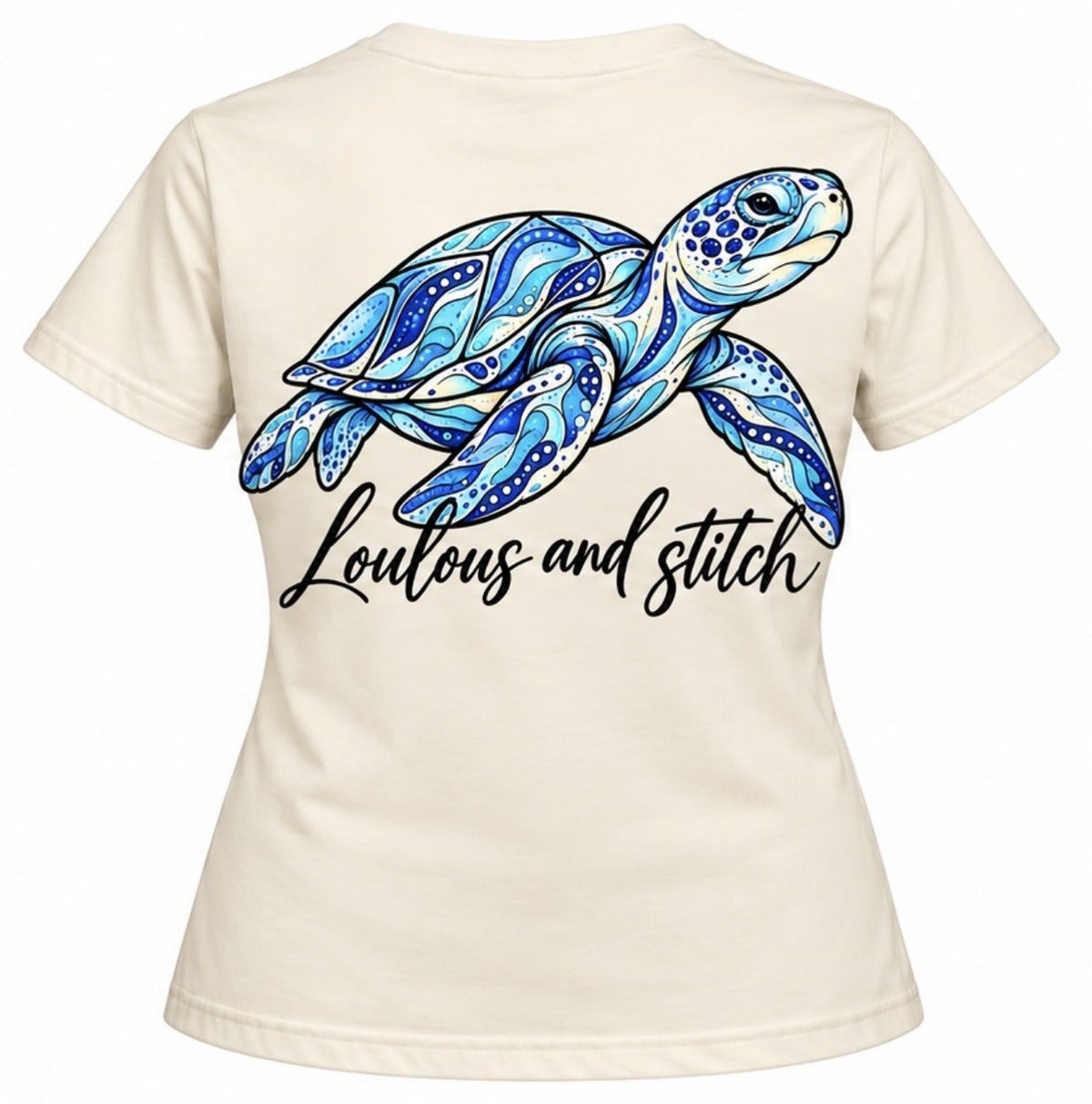 Ladies - Ocean Blue Turtle Tee | Loulous and Stitch