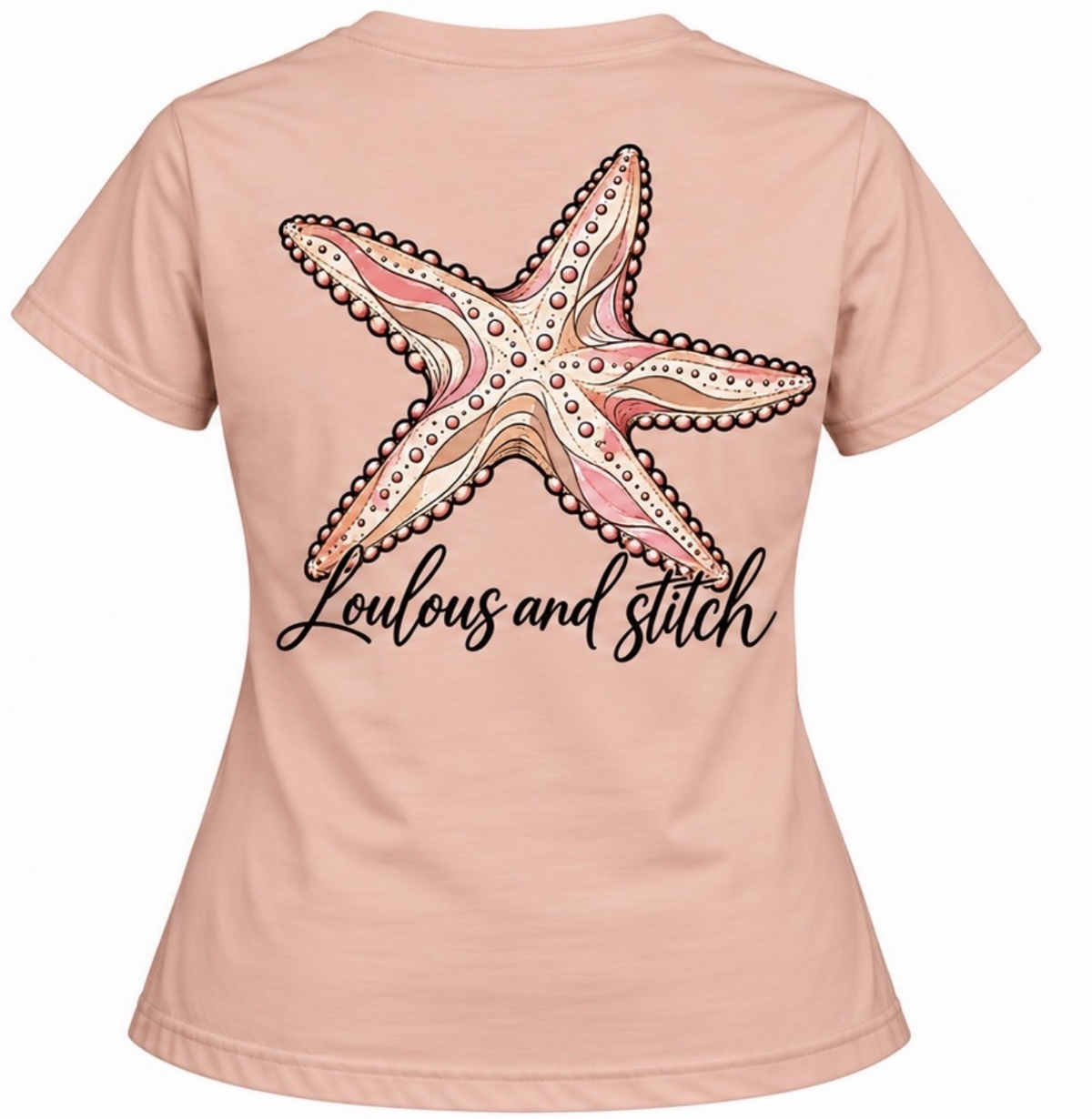 Ladies - Pink Starfish Coastal Tee | Loulous and Stitch