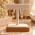 Celestial Starburst Gold Chain Earrings | Loulous and Stitch